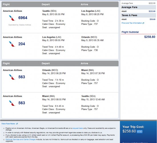 Airfare Deal – American: Seattle – Orlando (and vice versa) $259 ...