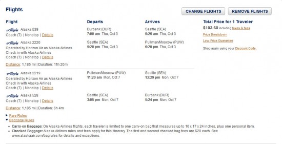 round trip airfare burbank to spokane