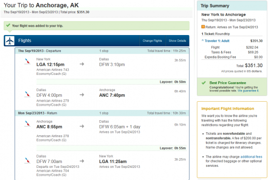 Airfare Deal – American: New York – Anchorage, Alaska. $352. Roundtrip ...