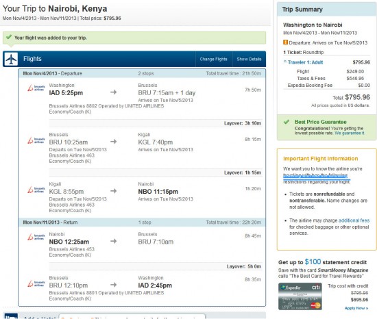 Airfare Deal – Brussels Air: Washington D.C. – Nairobi, Kenya. $796 ...