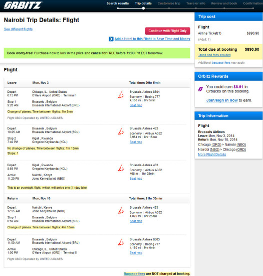 Brussels Airlines – $891: Chicago – Nairobi, Kenya. Roundtrip ...
