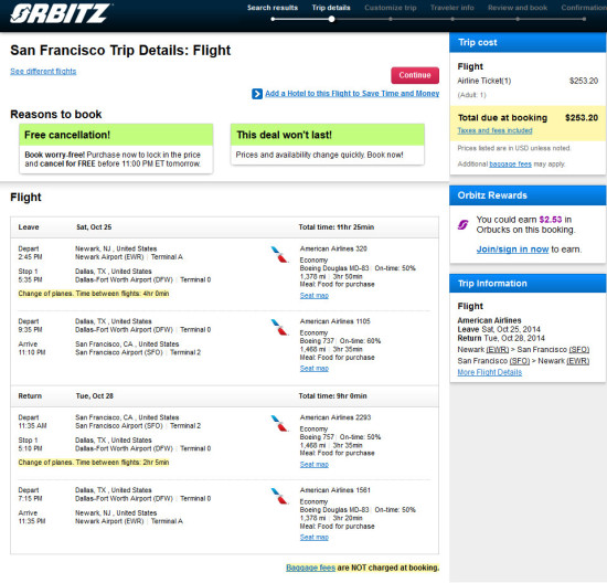 round trip flights newark to san francisco