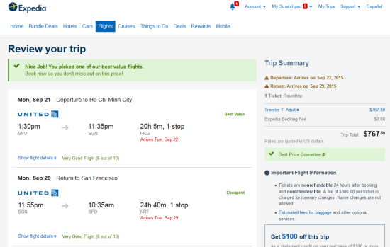 United – $768: San Francisco – Ho Chi Minh City, Vietnam. Roundtrip ...