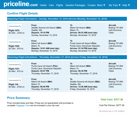 [FARE GONE] American – $377: Seattle – Punta Cana, Dominican Republic ...