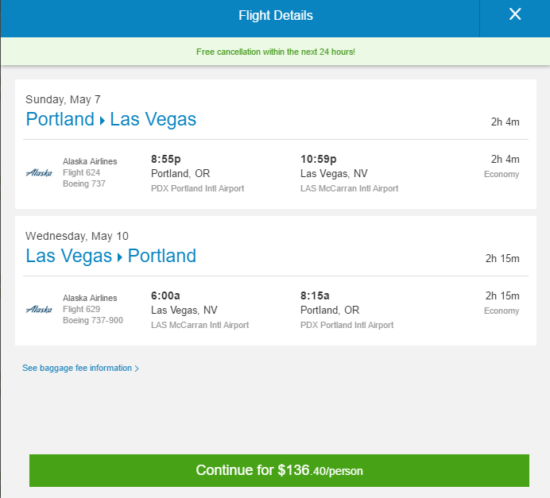 The Shorthaul Alaska Air 136 Portland Las Vegas and vice