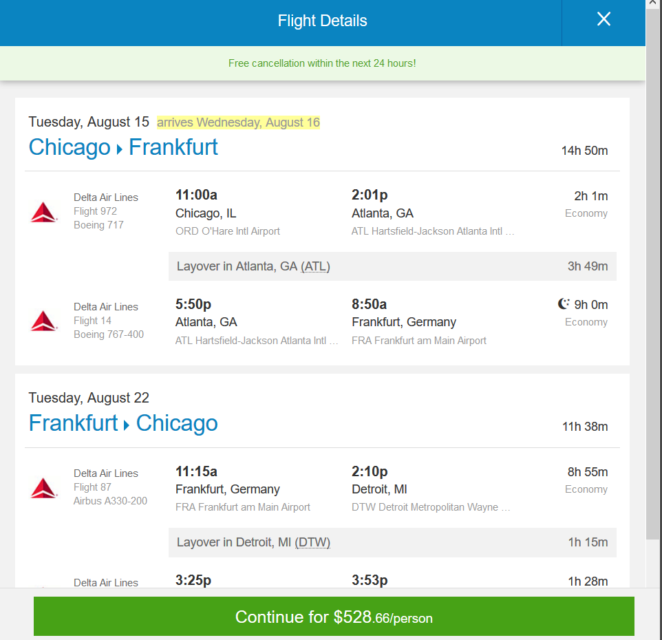 [FARE GONE] Summer Fare Delta 529 Chicago