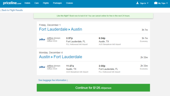 jetBlue 126 Fort Lauderdale Austin, Texas (and vice