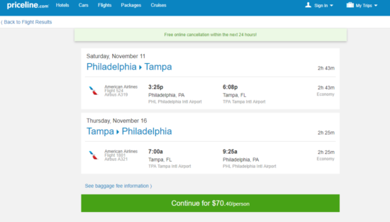 American - $70: Philadelphia - Tampa (and vice versa). Roundtrip, including all Taxes - The ...