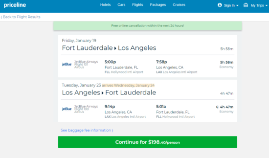 jetBlue / Alaska Air 198 Fort Lauderdale Los Angeles