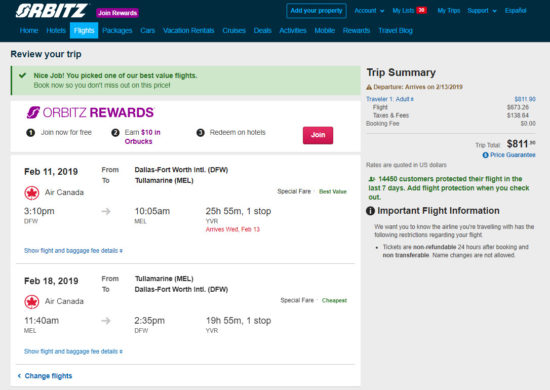 Air Canada – $812: Dallas – Melbourne, Australia. Roundtrip, including ...