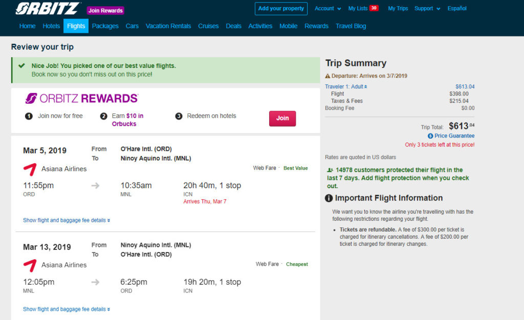 Asiana – $613: Chicago – Manila, Philippines. Roundtrip, including all ...