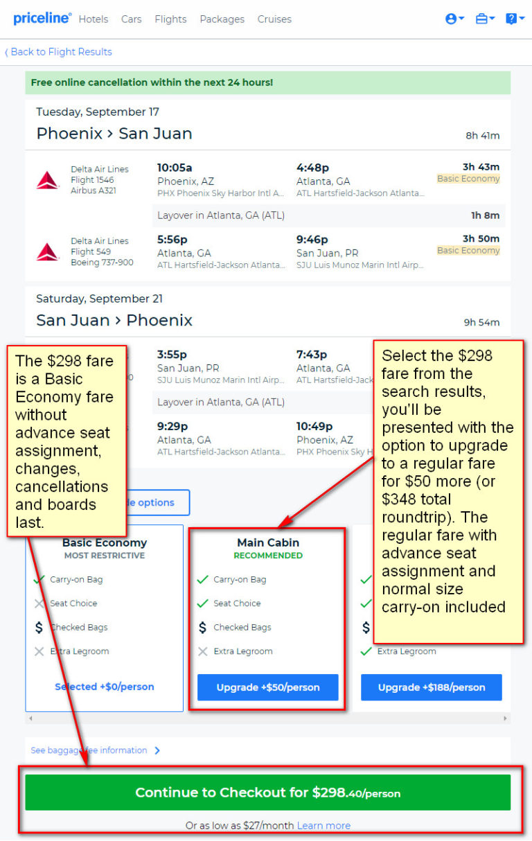 Delta 348 (Regular Economy) / 298 (Basic Economy