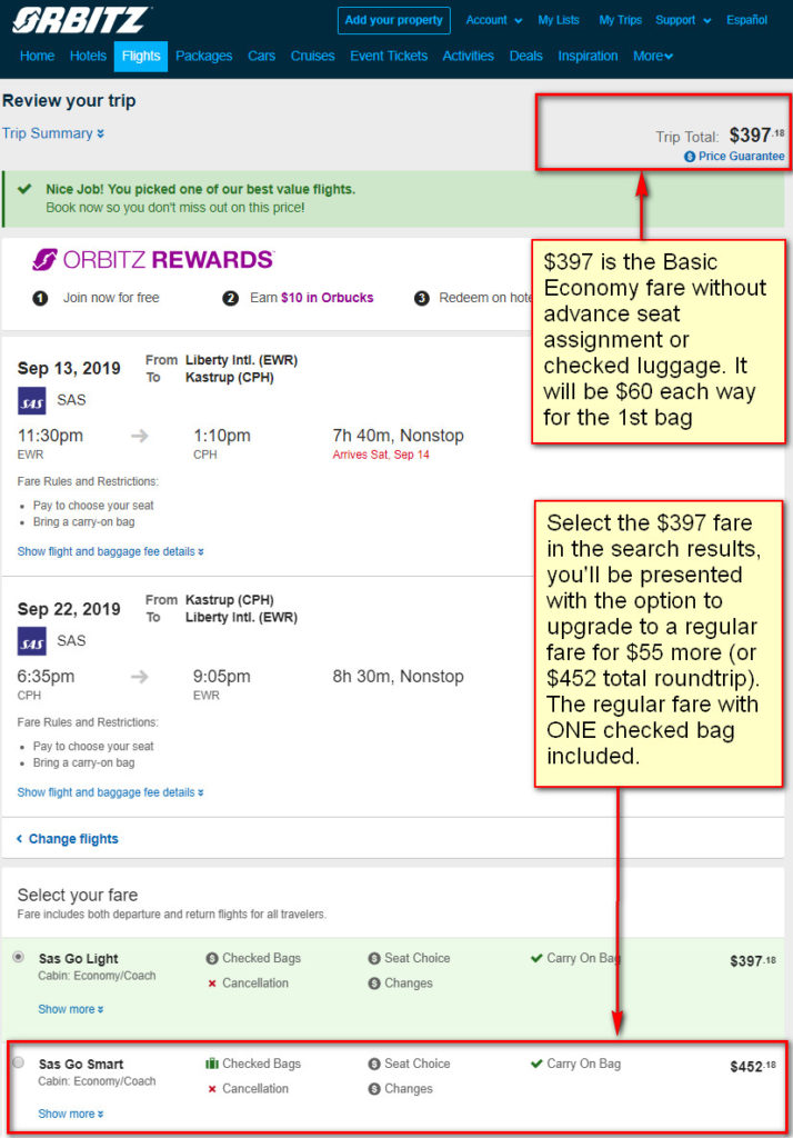 Scandinavian Airlines – $452 (Regular Economy) / $397 (Basic Economy ...