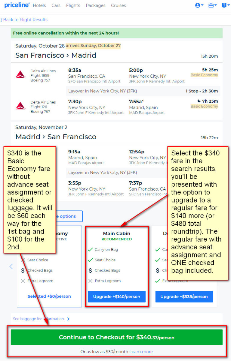 Delta – $480 (Regular Economy) / $340 (Basic Economy): San Francisco