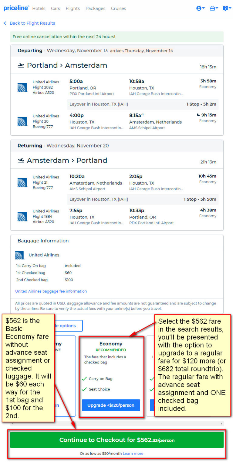 United – $682 (Regular Economy) / $562 (Basic Economy): Portland