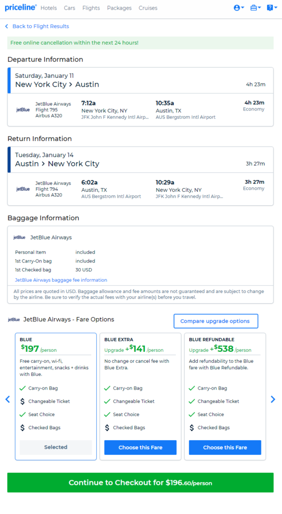 The Shorthaul jetBlue New York Austin Texas and vice versa