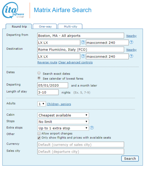 Swiss: Boston – Rome, Italy. $350 (Basic Economy) / $510 (Regular Economy). Roundtrip, including all Taxes