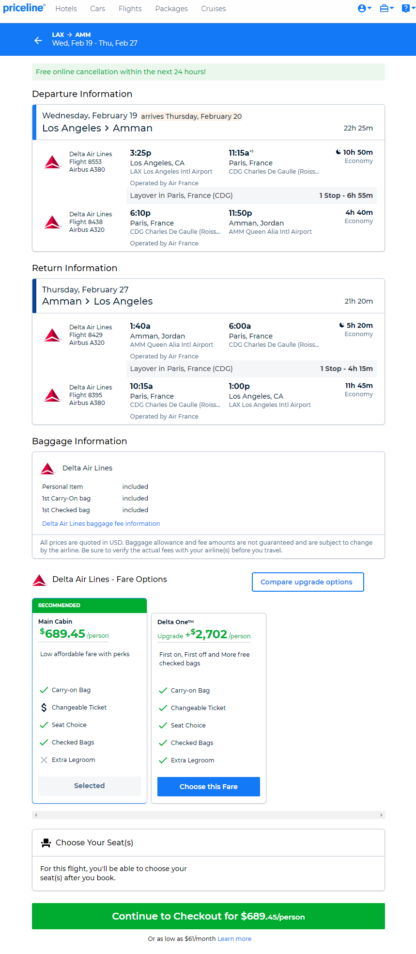 Delta Air France Los Angeles Amman Jordan. 689. Roundtrip including all Taxes The Flight Deal