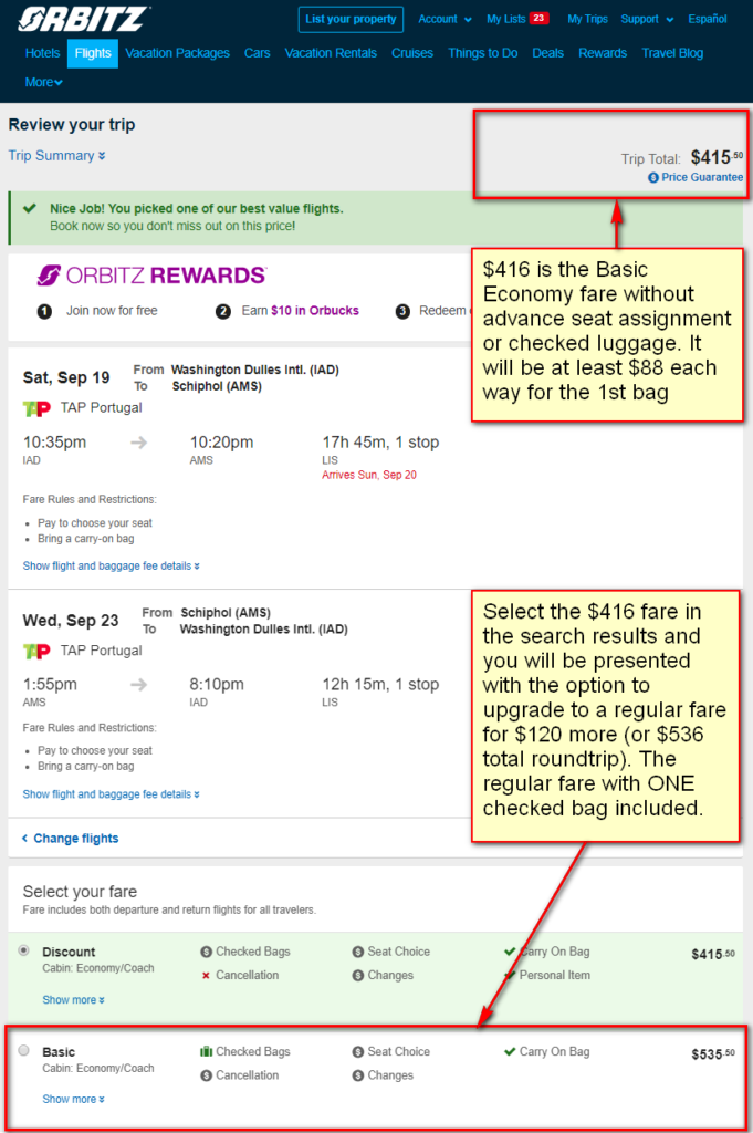 tap portugal checked baggage cost