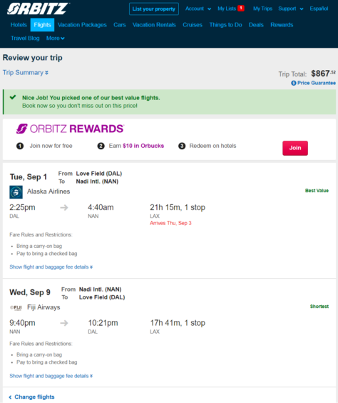 Fiji Airways: Dallas – Nadi, Fiji. $868. Roundtrip, including all Taxes ...