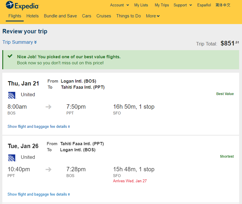 United: Boston – Papeete, Tahiti, French Polynesia. $852. Roundtrip ...