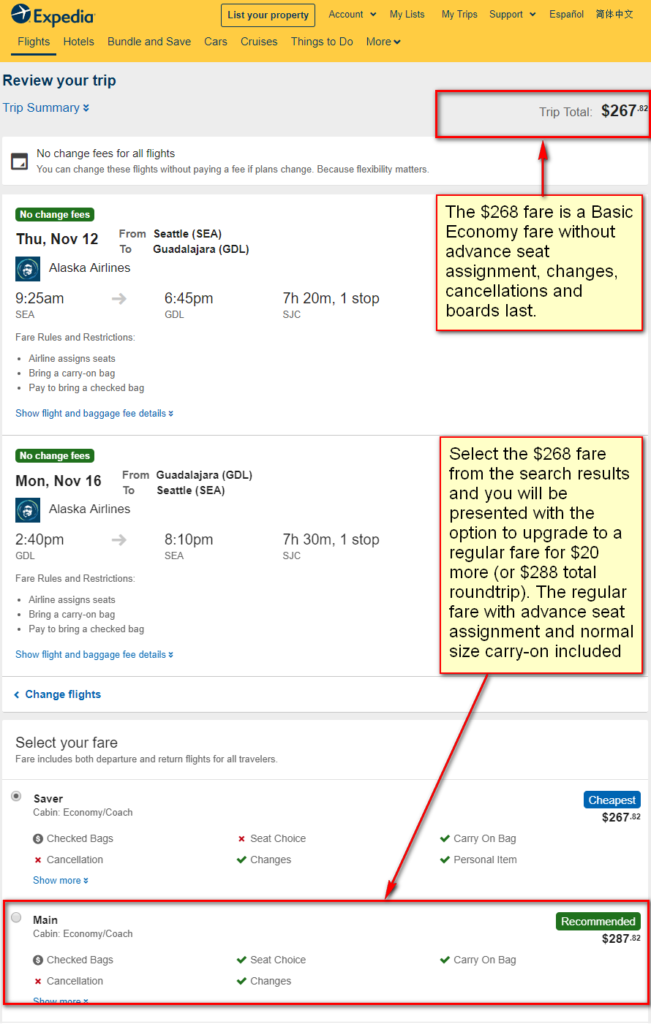 Alaska Air: Seattle – Guadalajara, Mexico. $268 (Basic Economy) / $288 ...