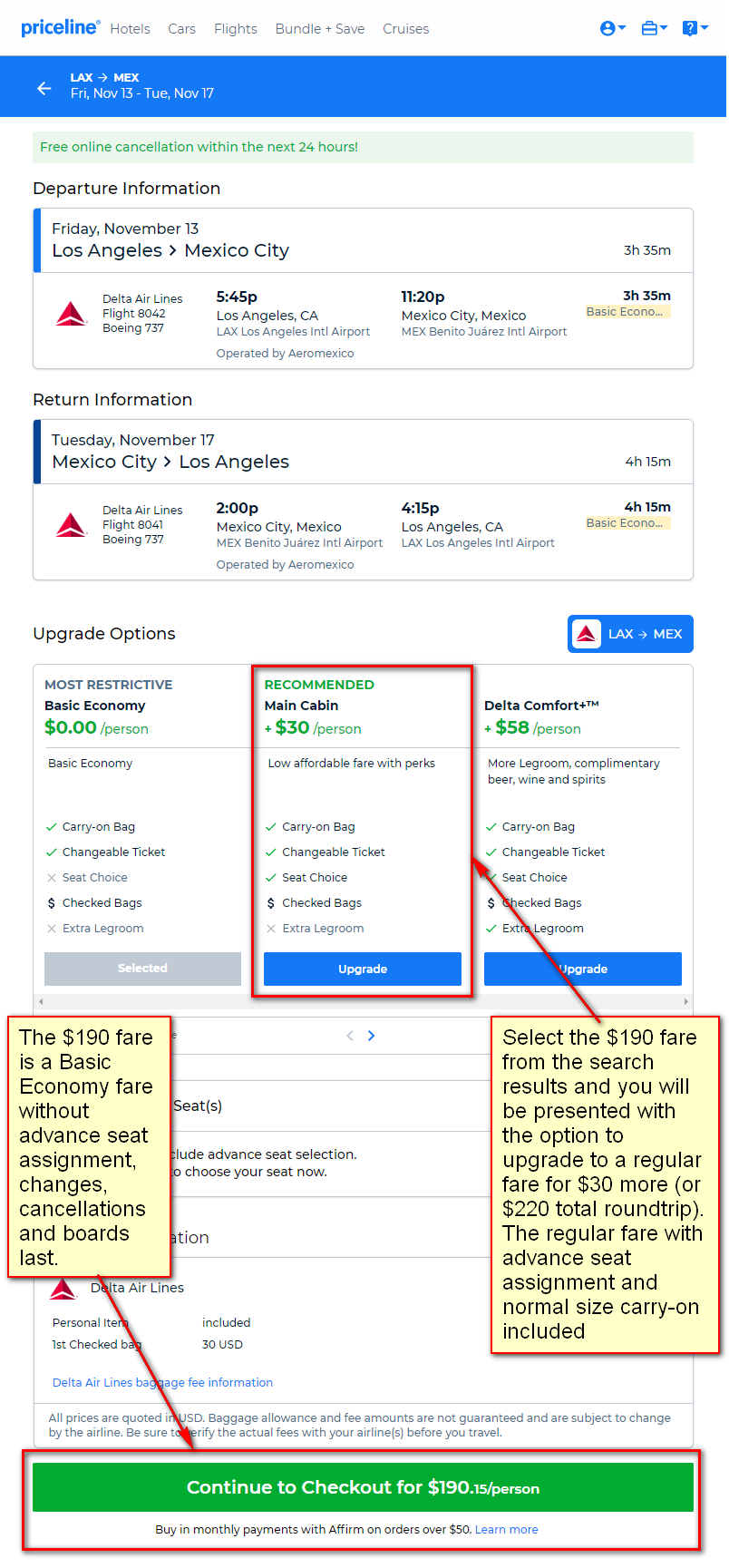 aeromexico baggage prices