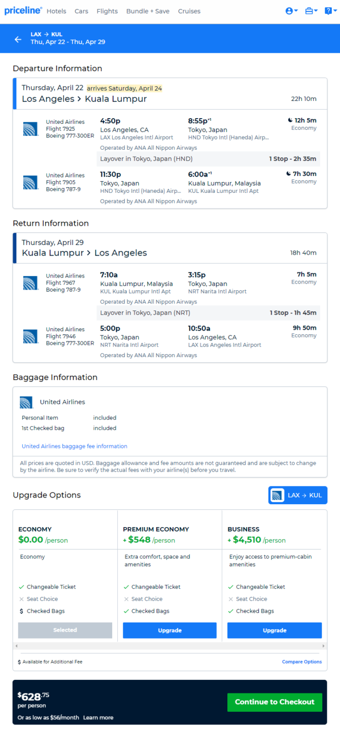 United All Nippon Airways Los Angeles Kuala Lumpur Malaysia 629 Roundtrip Including All Taxes The Flight Deal