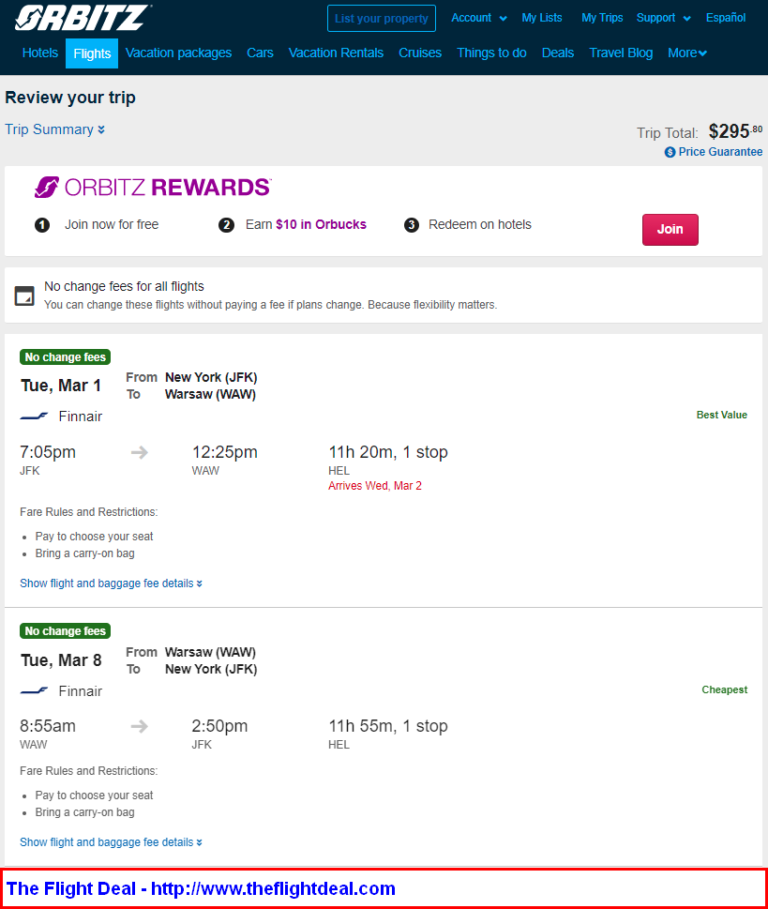 Finnair: New York – Warsaw, Poland. $296. Roundtrip, including all ...