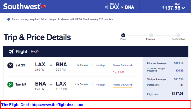 round trip tickets nashville to los angeles