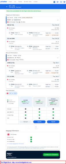 Air Canada: Miami – Casablanca, Morocco. $557. Roundtrip, including all Taxes