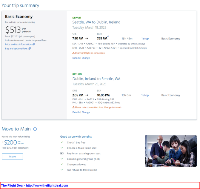 American Airlines Booking Example